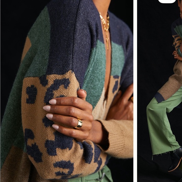 Anthropologie Mixed Print Animal Duster Cardigan - Picture 3 of 6